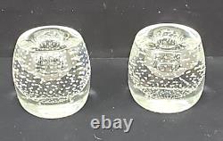 2 Ernest Gordon Afors GH343 Sweden Signed Bubble Candle Stick Glass Vase Signed