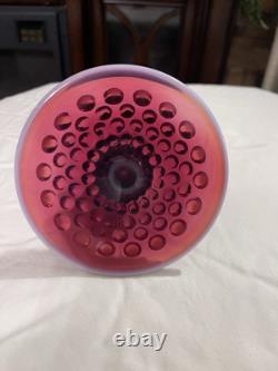2 Fenton USA Purple Plum Hobnail Opalescent Art Glass Table Candle Stick Holder