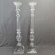 2 Glass Pillar Candle Holders By Lazy Susan Tall 27 Tall For Weddings Or Home