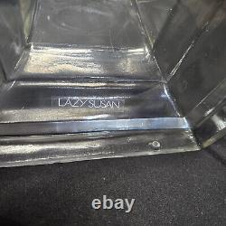 2 Glass Pillar Candle Holders by Lazy Susan Tall 27 Tall for Weddings or Home