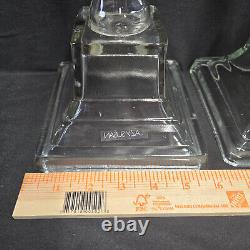 2 Glass Pillar Candle Holders by Lazy Susan Tall 27 Tall for Weddings or Home