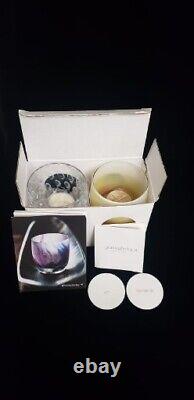 2 Glassybaby YES & COMFORT Votive Candle Holder Mint In Box + Paperwork
