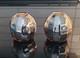 2 Gold Art Deco Mercury Glass Ball Round Orb Candle Holders Erphila E&r (b3-k1)