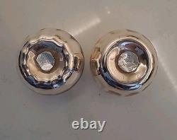 2 Gold Art Deco Mercury Glass Ball Round Orb Candle Holders Erphila E&R (B3-K1)