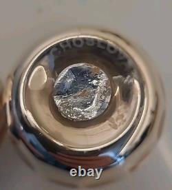 2 Gold Art Deco Mercury Glass Ball Round Orb Candle Holders Erphila E&R (B3-K1)