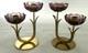 2-gunner Ander Ystad Metall Amethyst Glass Flower Double Candle Holders Mcm
