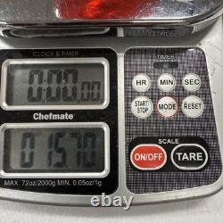 2 Hand-blown Murano Red Glass Candlestick Holders with Clear Base Made In Italy