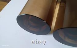 2- Heavy 8 Crystal, Mid-Century Modern Style Clear Amber Glass Candle Holders