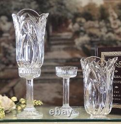 2 Hurricanes and Stands for Tapers or pillar Candle holders Matching set 14