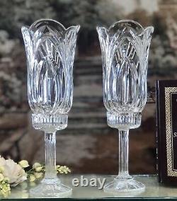 2 Hurricanes and Stands for Tapers or pillar Candle holders Matching set 14