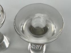 2 Iittala Finland Tapio Wirkkala Glass Candlestick Candle Holders 3412 SIGNED