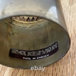 2 MCM Hans-Agne Jakobsson Sweden Brass Triangular Cutout Candle Holders 7