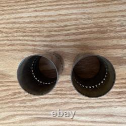 2 MCM Hans-Agne Jakobsson Sweden Brass Triangular Cutout Candle Holders 7