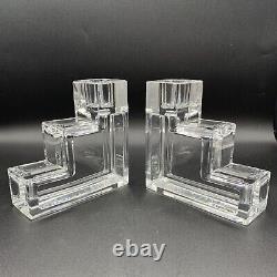 2 MMA Wilber Orme Pristine Table Architecture Art Deco Glass Candle Holders