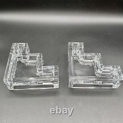 2 MMA Wilber Orme Pristine Table Architecture Art Deco Glass Candle Holders