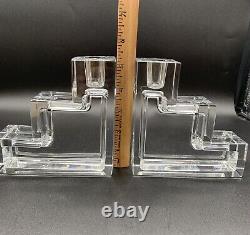 2 MMA Wilber Orme Pristine Table Architecture Art Deco Glass Candle Holders