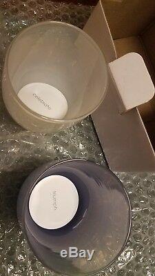 2 NEW Glassybaby Votive Candle Holders purple & white (celebrate)GREAT GIFT