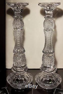 2 New Waterford Crystal Triumph 16 1/4 Candlesticks Candle Holders Jorge Perez