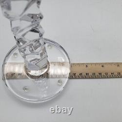 (2) ORREFORS Carat Handcrafted Candlestick Glass Crystal Candle Holder 9 T