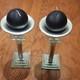 2-pack Black Ball Wax Candles With Glass & Metal Candle Holders