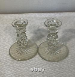 2 Piece Astoria CandleSticks Holders Glass