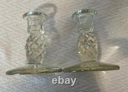 2 Piece Astoria CandleSticks Holders Glass