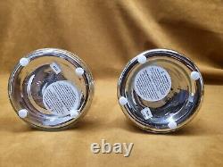 2 Pottery Barn Antique Mercury Glass Pillar Candle Holders Pair 12