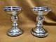 2 Pottery Barn Antique Mercury Glass Pillar Candle Holders Pair 7.5