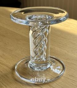 2 RARE Simon Pearce Stratton 5 1/8 Glass Candle Sticks Holders Air Twist Exclnt