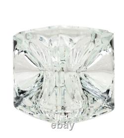 2 Reversible Ice Cube Clear Glass Block Candlestick Votive Candle Holders Decor