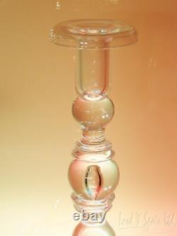 2 Steuben Art Glass 10 3/4 Baluster Candlestick or Candle Holder-#7746-Carder