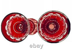 2 Stunning Antq Bohemian Cut Glass Mantle Lusters Lustres Candle Holders Prisms