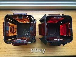 2 Swedish MCM Modern Glass Metal Votive Candle Holders Design Elfwing Urshult