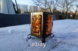2 Swedish MCM Modern Glass Metal Votive Candle Holders Design Elfwing Urshult