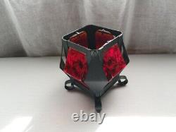 2 Swedish MCM Modern Glass Metal Votive Candle Holders Design Elfwing Urshult