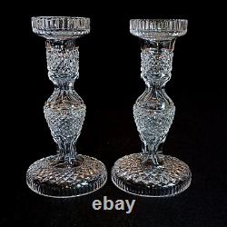 2 (Two) WATERFORD VINTAGE Cut Lead Crystal 7 Candle Holders-Signed DISCONTINUED