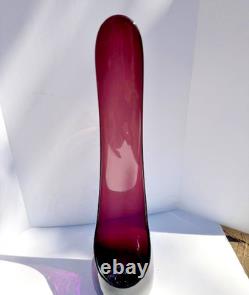 2 VTG Viking Glass Taperglow Amethyst Candlestick Candleholder Purple 17.5 MCM