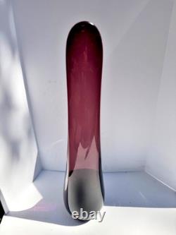 2 VTG Viking Glass Taperglow Amethyst Candlestick Candleholder Purple 17.5 MCM