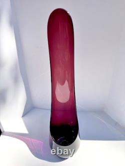 2 VTG Viking Glass Taperglow Amethyst Candlestick Candleholder Purple 17.5 MCM