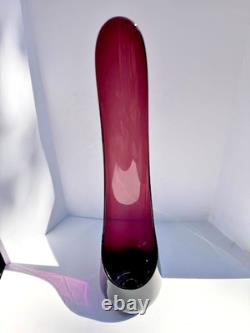 2 VTG Viking Glass Taperglow Amethyst Candlestick Candleholder Purple 17.5 MCM