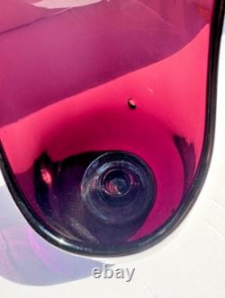 2 VTG Viking Glass Taperglow Amethyst Candlestick Candleholder Purple 17.5 MCM