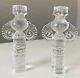 2 Vintage Bjorn Wiinblad Rosenthal Crystal Glass Candleholders Candlesticks