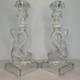 (2) Vintage Imperial Glass Clear Dolphin Candlesticks Candle Holders Mma Pair