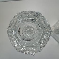 (2) Vintage Imperial Glass Clear Dolphin Candlesticks Candle Holders MMA Pair