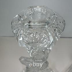 (2) Vintage Imperial Glass Clear Dolphin Candlesticks Candle Holders MMA Pair