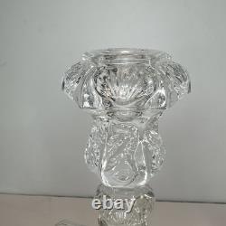(2) Vintage Imperial Glass Clear Dolphin Candlesticks Candle Holders MMA Pair