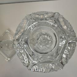 (2) Vintage Imperial Glass Clear Dolphin Candlesticks Candle Holders MMA Pair