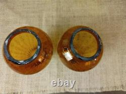 2 Vintage Spanish Amber Glass Wall Sconce 2 Lights Candle Holders, 18 T x 11 W