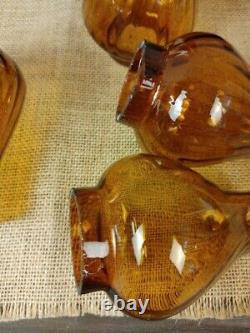 2 Vintage Spanish Amber Glass Wall Sconce 2 Lights Candle Holders, 18 T x 11 W