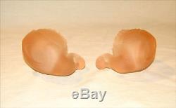 2 Vintage Swan Votive Candle Holders Pink Frosted Glass 4